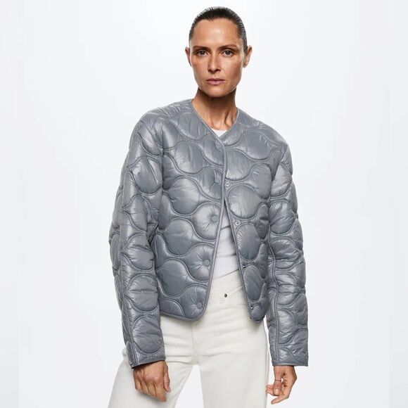 Mango Lightweight Jacket Anorak Quilted Padded New - Picture 1 of 7